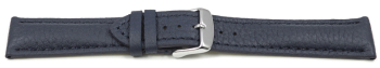 Watch strap - strong padded - Deer Leather - dark blue - Soft and very flexible