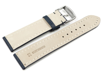 Watch strap - strong padded - Deer Leather - dark blue - Soft and very flexible