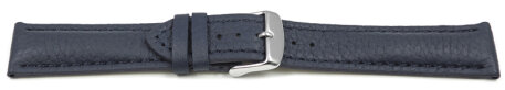 Watch strap - strong padded - Deer Leather - dark blue - Soft and very flexible 18mm Steel