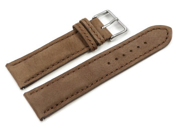 Watch strap - Genuine leather - vegetable tanned - brown - quick change spring bar
