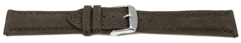 Watch strap - Genuine leather - vegetable tanned - dark brown - quick change spring bar