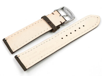 Watch strap - Genuine leather - vegetable tanned - dark brown - quick change spring bar 20mm Steel