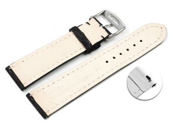 Watch strap - Genuine leather - vegetable tanned - black - quick change spring bar