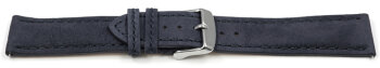Watch strap - Genuine leather - vegetable tanned - dark blue - quick change spring bar 22mm Steel