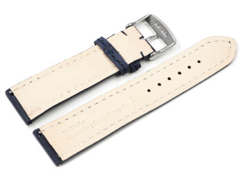 Watch strap - Genuine leather - vegetable tanned - dark blue - quick change spring bar 22mm Gold