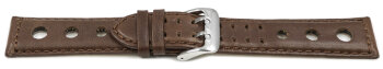 Watch strap - Genuine leather - perforated - Vegetable...