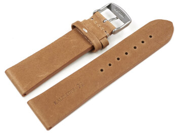 Watch strap - Berlin - Genuine leather - Soft Vintage - light brown 18mm Steel