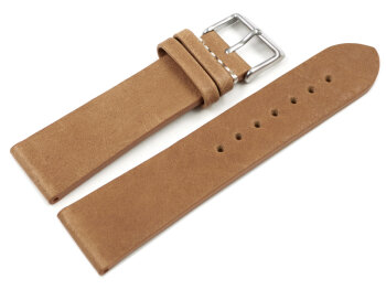 Watch strap - Berlin - Genuine leather - Soft Vintage - light brown 20mm Steel