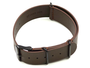 Watch strap - Nato - genuine leather - black
