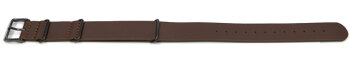 Watch strap - Nato - genuine leather - black 24mm