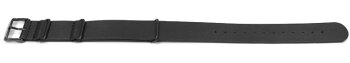 Watch strap - Nato - genuine leather - black 18mm