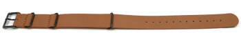 Watch strap - Nato - genuine leather - black 18mm