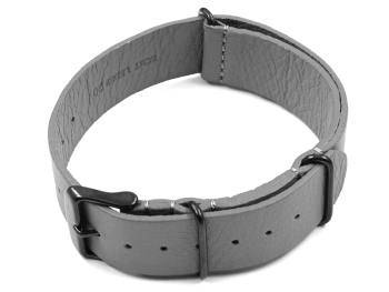 Watch strap - Nato - genuine leather - black