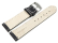 Watch strap - genuine leather - black - white stitching 24mm Steel