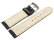 Watch strap - genuine leather - black - yellow stitching - 18,20,22,24 mm