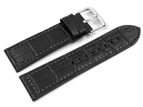Festina Replacement Black Croc Grained Leather Watch Strap for F16673