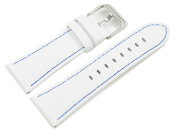 Festina White Leather Strap with blue stitchings for...