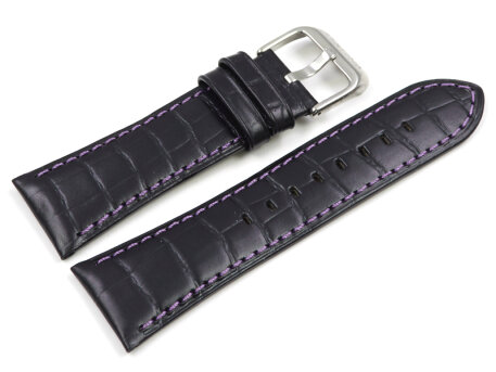 Festina White Leather Strap with purple stitchings for...