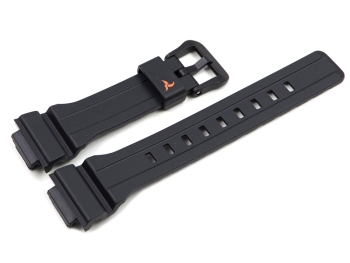 Casio Black Resin Strap with Orange Coloured Logo...