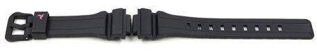 Casio Black Resin Strap with Fuchsia Coloured Logo STL-S300H-1C