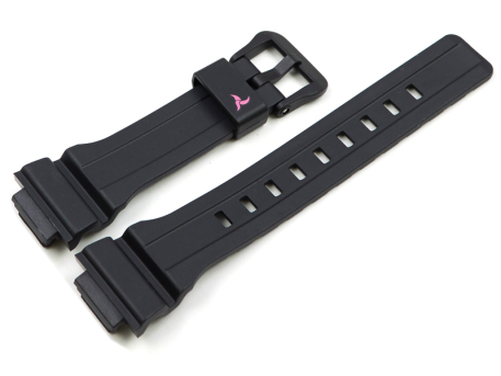 Casio Black Resin Strap with Fuchsia Coloured Logo...