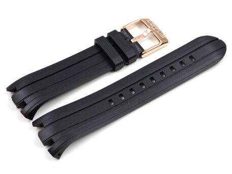 Black Rubber Watch Strap Lotus for 18186 and 18188 