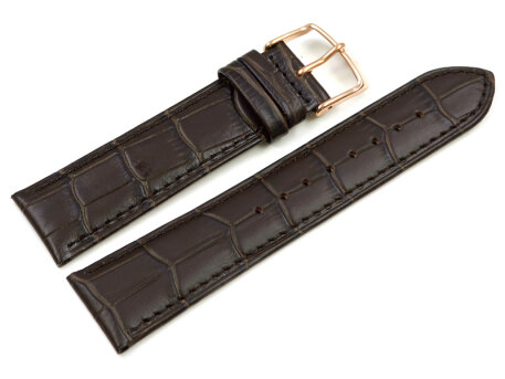 Lotus Dark Brown Leather Replacement Watch Strap for 18158