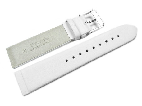 White Leather Watch Band with Gold Tone Buckle - suitable for SKW2139 