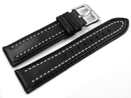 Lotus Replacement Watch Strap 15544 15544/1 15544/3 - Black leather white stitching
