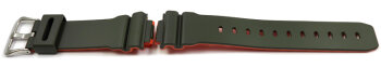 Genuine Casio Replacement Olive Green Watch Strap for DW-6900LU-3 inner side orange
