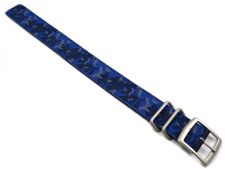 Genuine Casio Reversible Blue Camouflage and Dark Blue Watch Strap for DW-5600LU-2