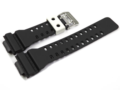Casio Black Resin Watch Strap with white loop for  GA-100BW, GA-110BW 