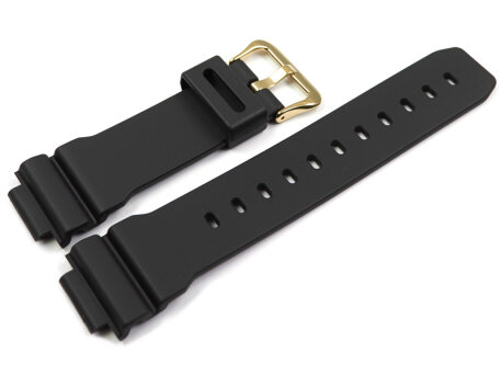 Casio Black Watch strap with Gold Tone Buckle for...