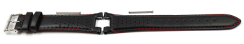 Casio Black Leather Watch Strap with Red Stitching for EFS-S520CBL-1 EFS-S520CBL