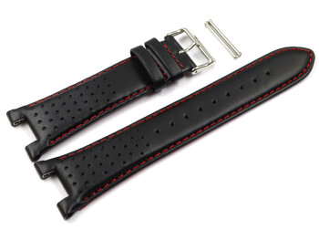 Casio Black Leather Watch Strap with Red Stitching for EFS-S520CBL-1 EFS-S520CBL