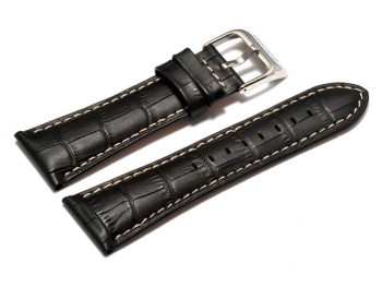 Festina Watch Strap suitable for F16294 Leather - Black - White stitching