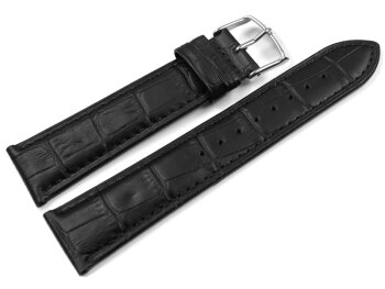 Lotus Black Croc Grained Leather Watch Strap for 18219...