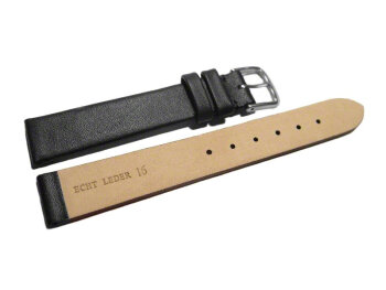 Black Leather Strap suitable for SKW6300 with Steel Tone Buckle
