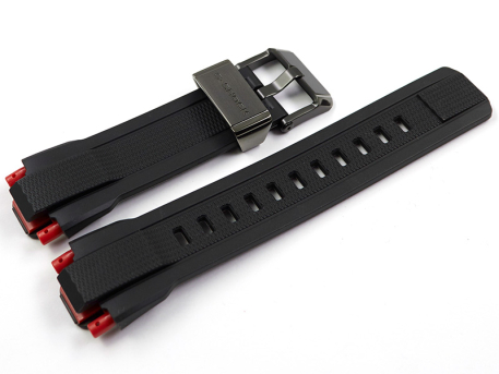 Genuine Casio Black Resin Watch Strap With Black Stainless Steel Buck