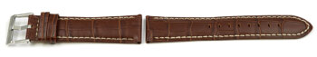 Lotus Brown Leather Watch Band 15414 15414/1 15414/7 suitable for 15387/3 15387 with white stitching