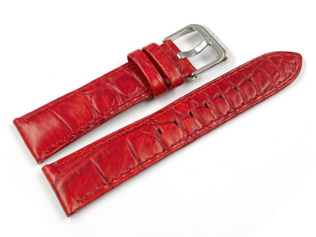 Red Leather Watch Strap Lotus for 15745/2 15745  crocodile print