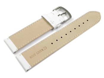 Watch strap - Genuine Italy leather - Soft padded - white