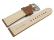 Watch strap - Genuine saddle leather - light brown white stitching