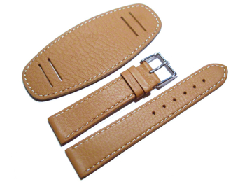 Watch band - Genuine grained leather - with Pad - brown