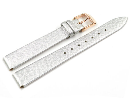 Lotus Silver-Coloured Leather Watch Strap for 18342/1 18342