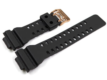 Casio Black Resin Strap with Rose Gold tone Buckle...