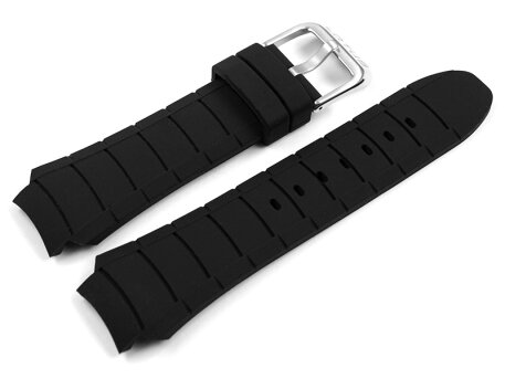 Black Rubber Watch Strap by Lotus for 15861 15862
