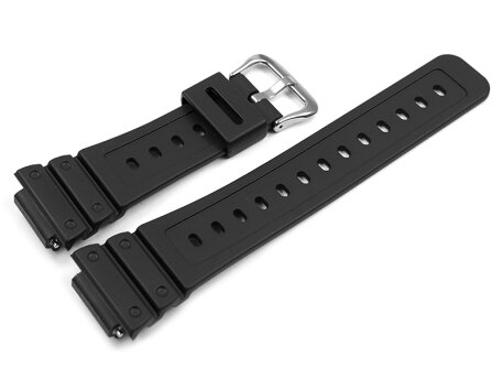 Casio Black Resin Watch Strap with polished stainless...
