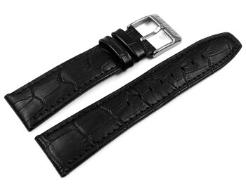 Lotus Black Leather Croc Grained Watch Strap for 18223...