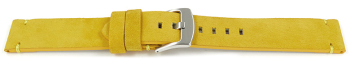 Watch strap yellow Veluro leather without padding 18mm...